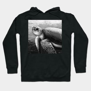 Sepia swimming sea turtle art Hoodie